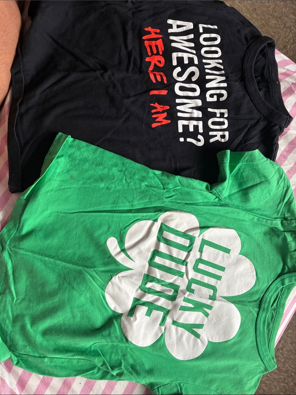 The Children's Place Green Tank Top with White Clover "Lucky Dude" 4 graphic tee